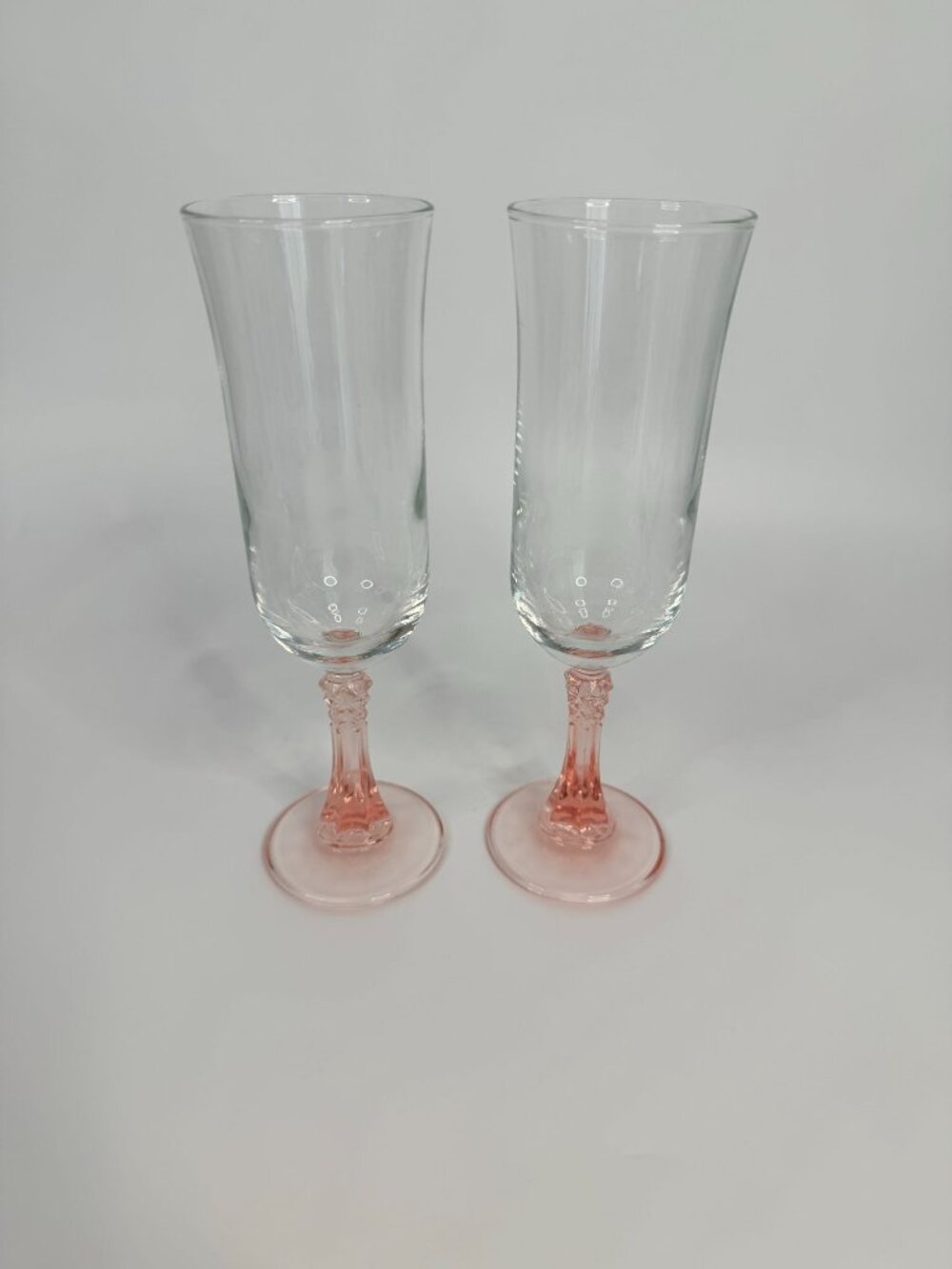 7.75" Cristal d'Arques Americana Rose Champagne Glasses - Set of 2